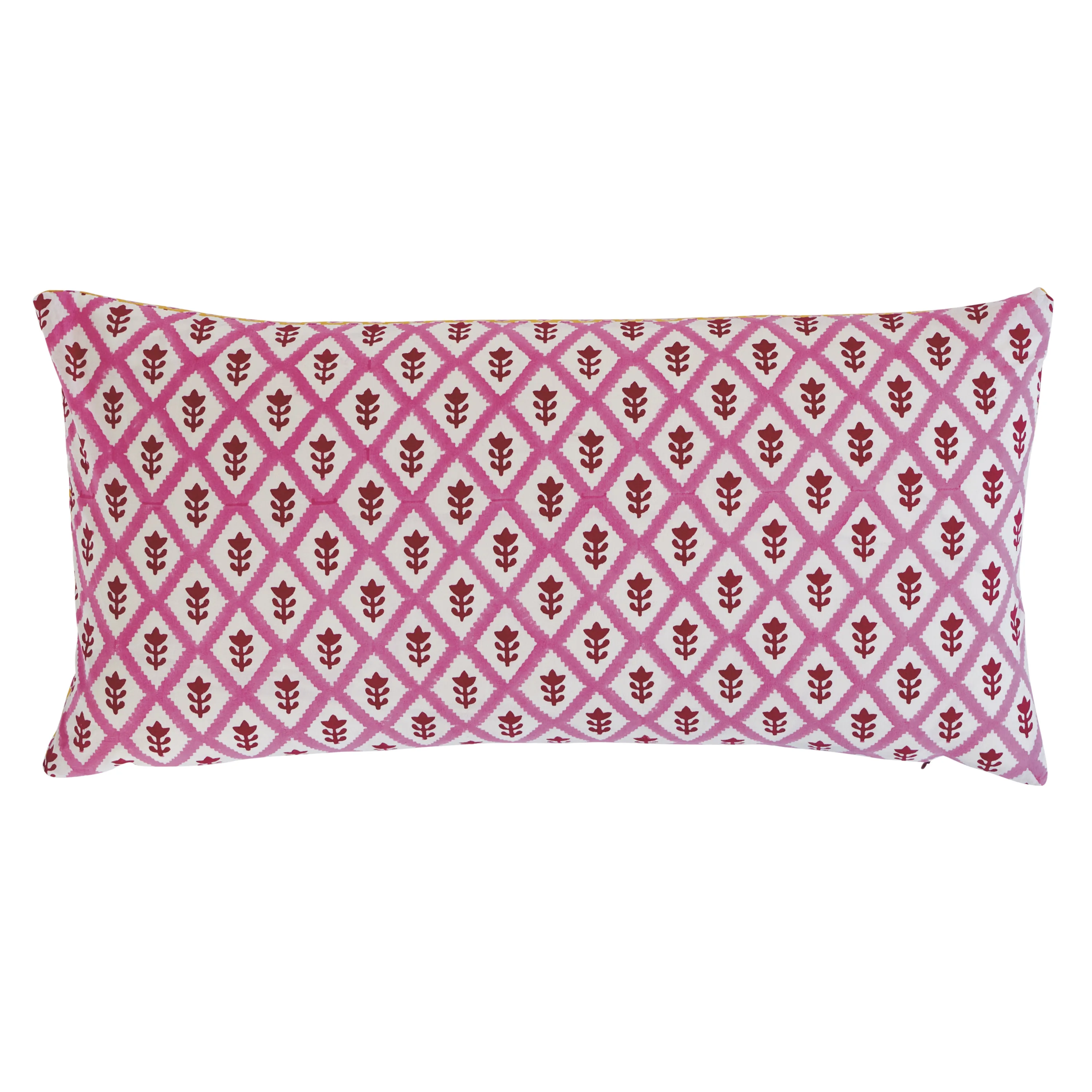 Schumacher Buti & Tuk Tuk Pillow in Pink & Yellow