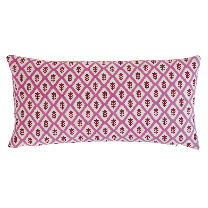 Schumacher Buti & Tuk Tuk Pillow in Pink & Yellow (SO17923118)
