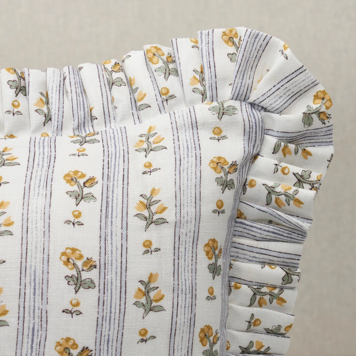 Schumacher Cabanon Stripe Pillow in Jaune (SO17596614)