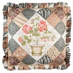 SO18012204 | Caldwell Patchwork Chintz Pillow - Rose and Chocolate Schumacher Caldwell Patchwork Chintz Pillow in Rose and Chocolate (SO18012204)