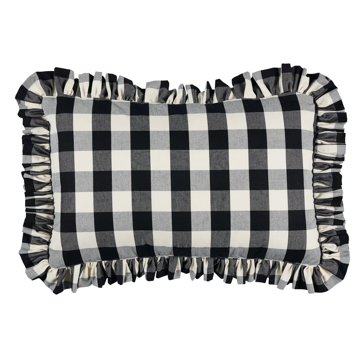 Schumacher Camden Cotton Check Pillow in Black (SO6304415)