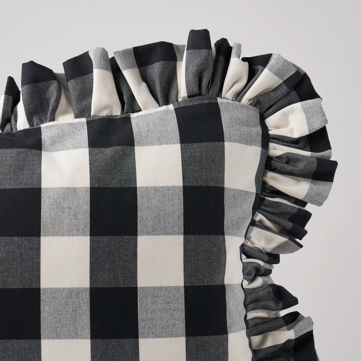 Schumacher Camden Cotton Check Pillow in Black (SO6304415)