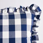 Camden Cotton Check Pillow - Navy Schumacher Camden Cotton Check Pillow in Navy