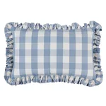 Camden Cotton Check Pillow - Sky Schumacher Camden Cotton Check Pillow in Sky