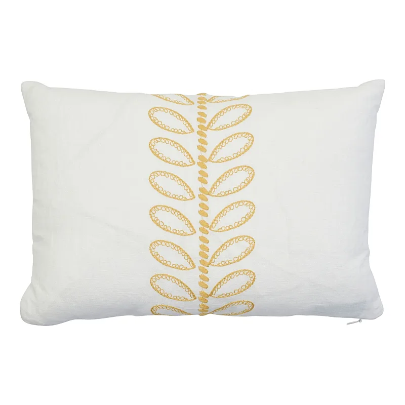 Schumacher Camile Embroidery Pillow in Yellow (SO7874011)