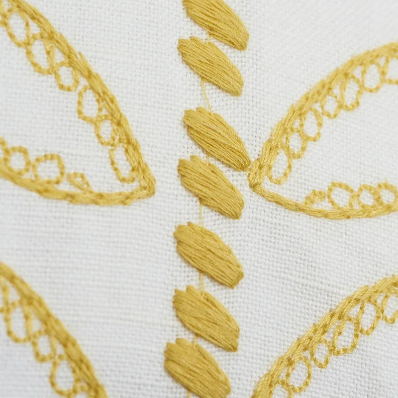Schumacher Camile Embroidery Pillow in Yellow (SO7874011)