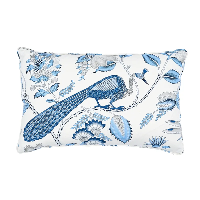 Schumacher Campagne Pillow in Bleu & Gris (SO17595217)