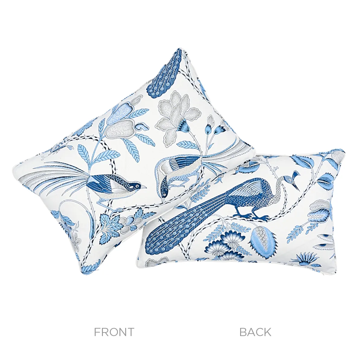 Schumacher Campagne Pillow in Bleu & Gris (SO17595217)