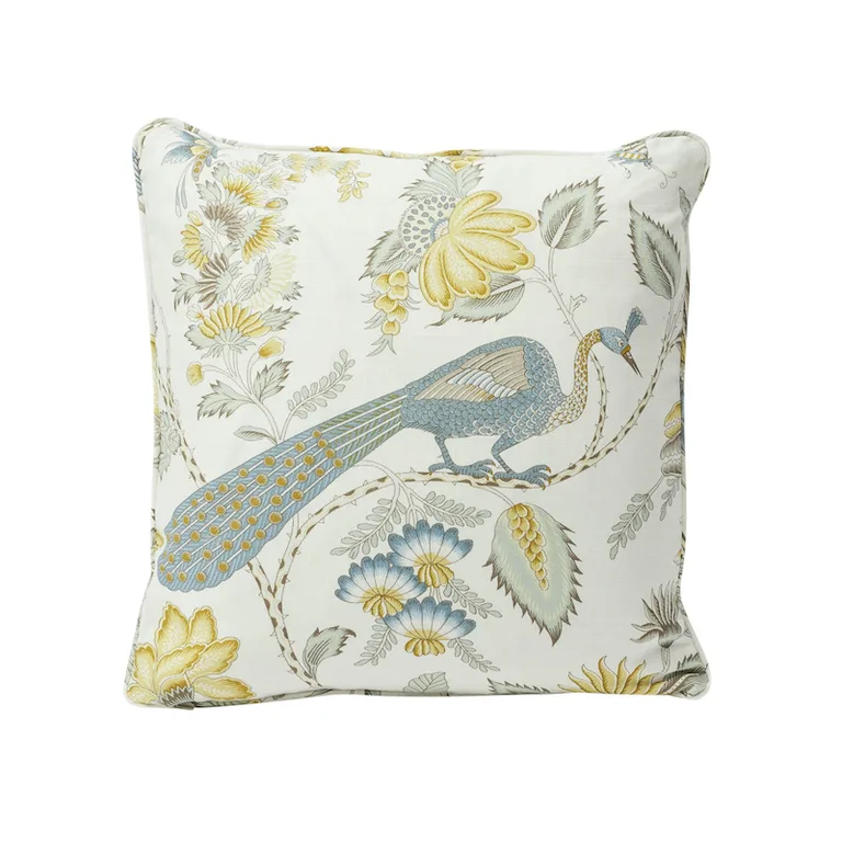 Schumacher Campagne Pillow in Cadet & Citron