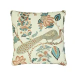 SO17595004 | Campagne Pillow - Peacock & Rouge Schumacher Campagne Pillow in Peacock & Rouge (SO17595004)