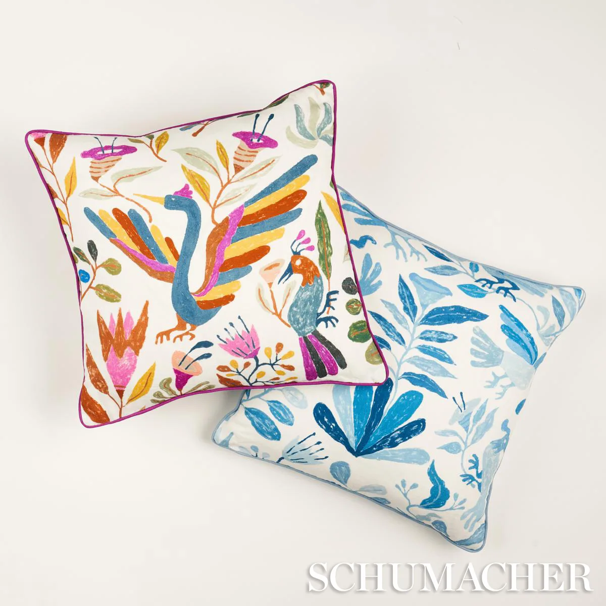 SO18085106 | Canopy Pillow - Blue Birds Schumacher Canopy Pillow in Blue Birds (SO18085106)