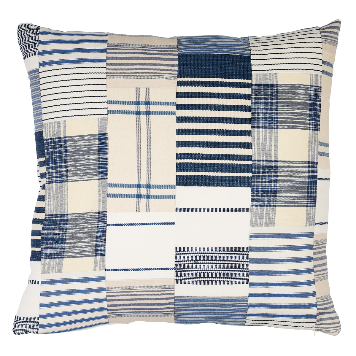 Schumacher Carlisle Patchwork Pillow in Indigo (SO8290006)