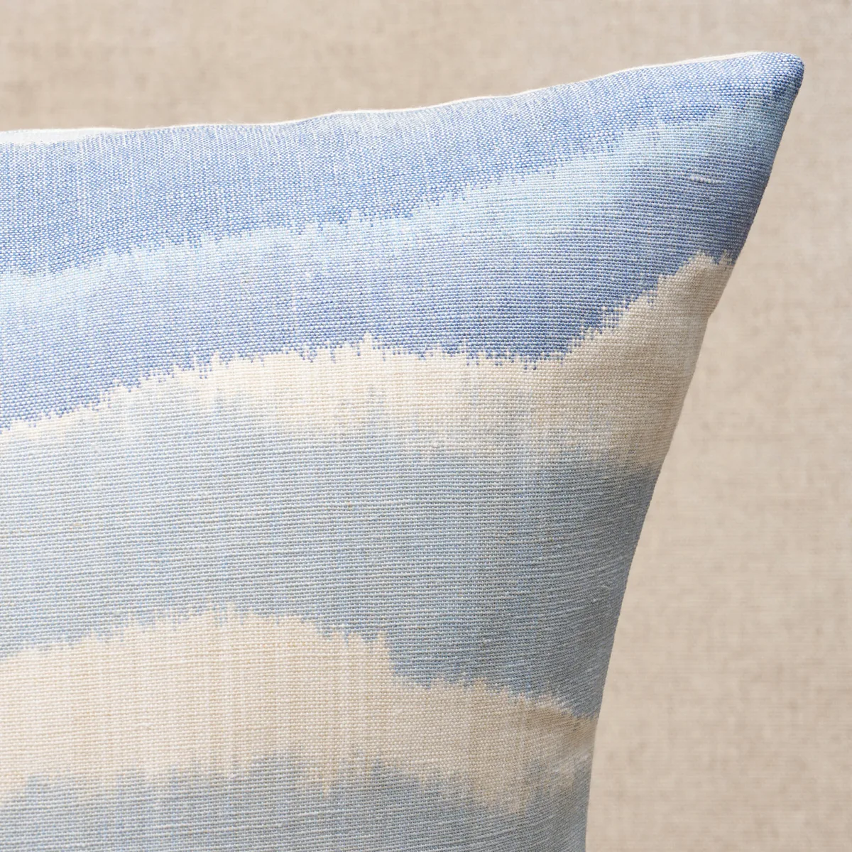 Schumacher Chandler Warp Print Pillow in Lagoon
