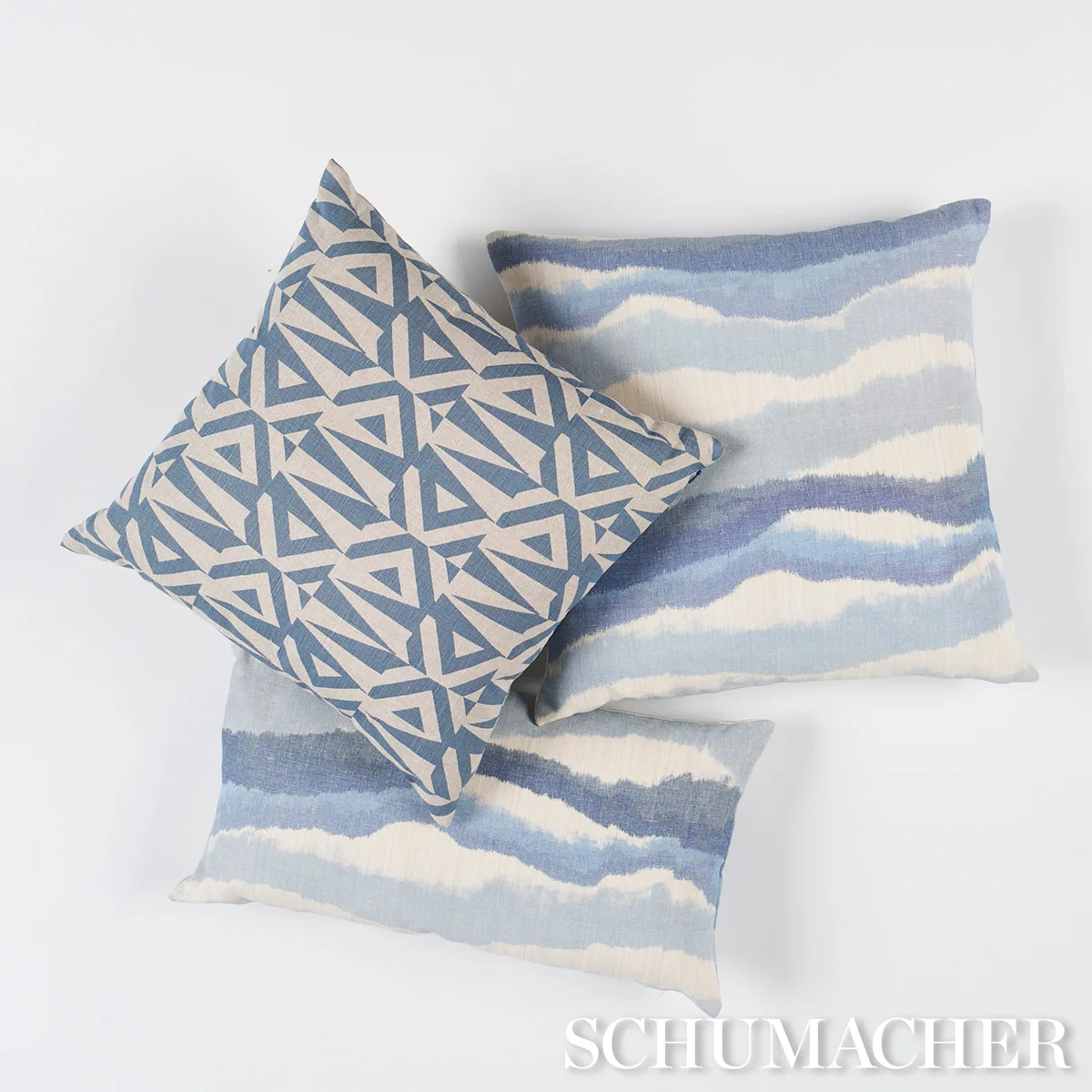 Chandler Warp Print Pillow - Lagoon Schumacher Chandler Warp Print Pillow in Lagoon