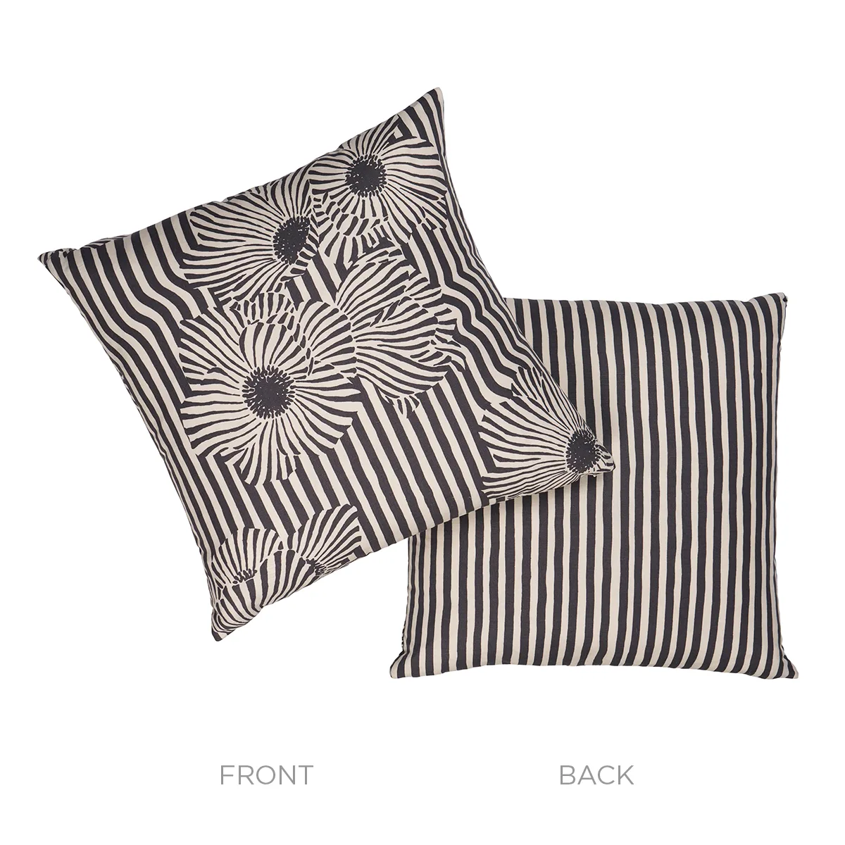 SO18254206 | Chaney Floral Stripe Pillow - Carbon Schumacher Chaney Floral Stripe Pillow in Carbon (SO18254206)