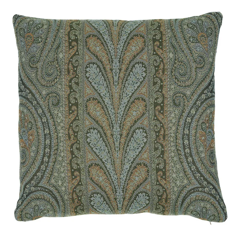 Schumacher Chatelaine Paisley Pillow in Jade (SO5077606)