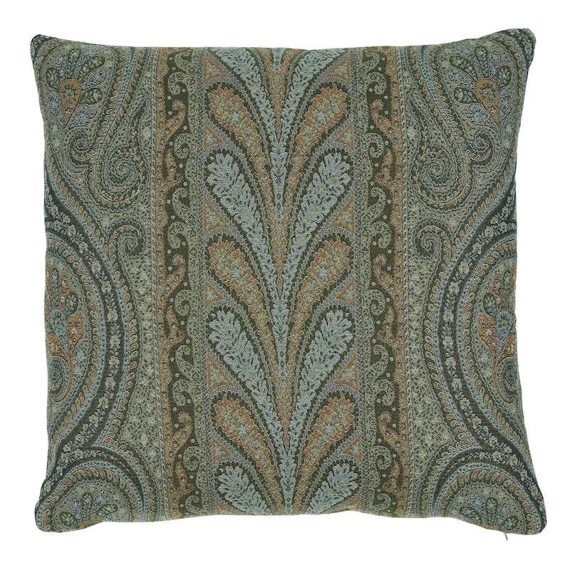 Schumacher Chatelaine Paisley Pillow in Jade (SO5077606)