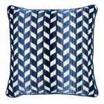 Chevron Strie Velvet Pillow - Lapis Schumacher Chevron Strie Velvet Pillow in Lapis