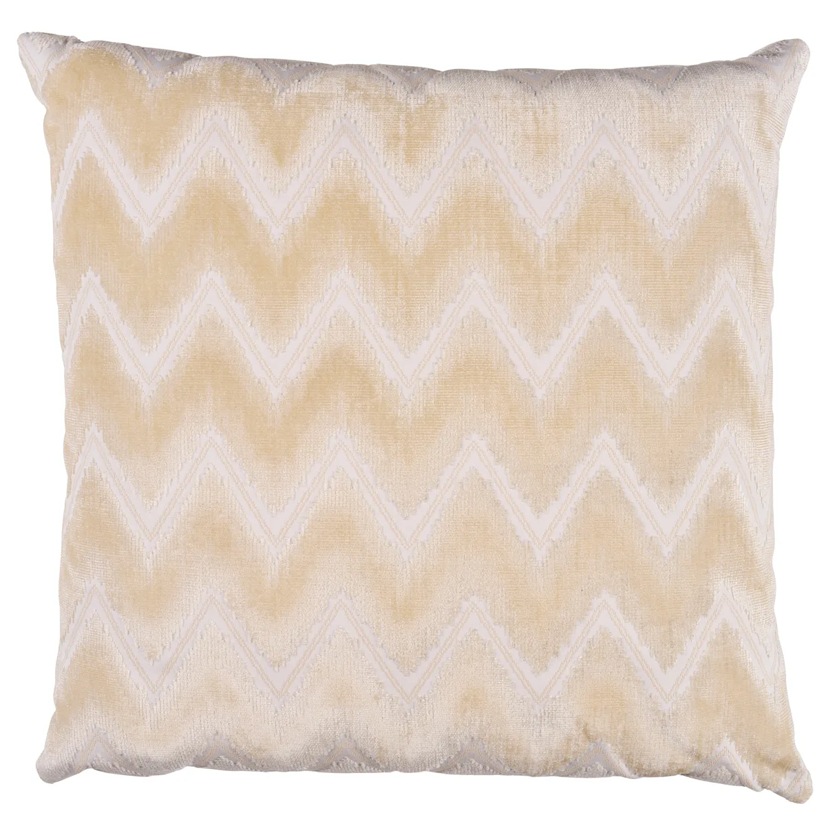 Schumacher Chevron Velvet Pillow in Champagne (SO7284406)