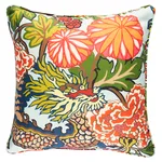 SO17731004 | Chiang Mai Dragon I/O Pillow - Aquamarine Schumacher Chiang Mai Dragon I/O Pillow in Aquamarine (SO17731004)