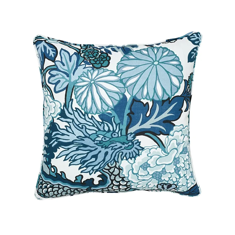 Schumacher Chiang Mai Dragon I/O Pillow in China Blue (SO17731104)