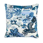 Schumacher Chiang Mai Dragon I/O Pillow in China Blue