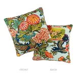 Chiang Mai Dragon Pillow - Aquamarine Schumacher Chiang Mai Dragon Pillow in Aquamarine