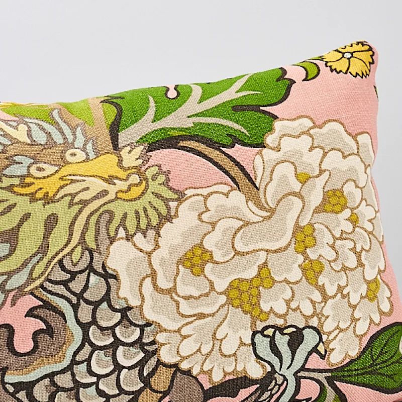 SO17328018 | Chiang Mai Dragon Pillow - Blush Schumacher Chiang Mai Dragon Pillow in Blush (SO17328018)