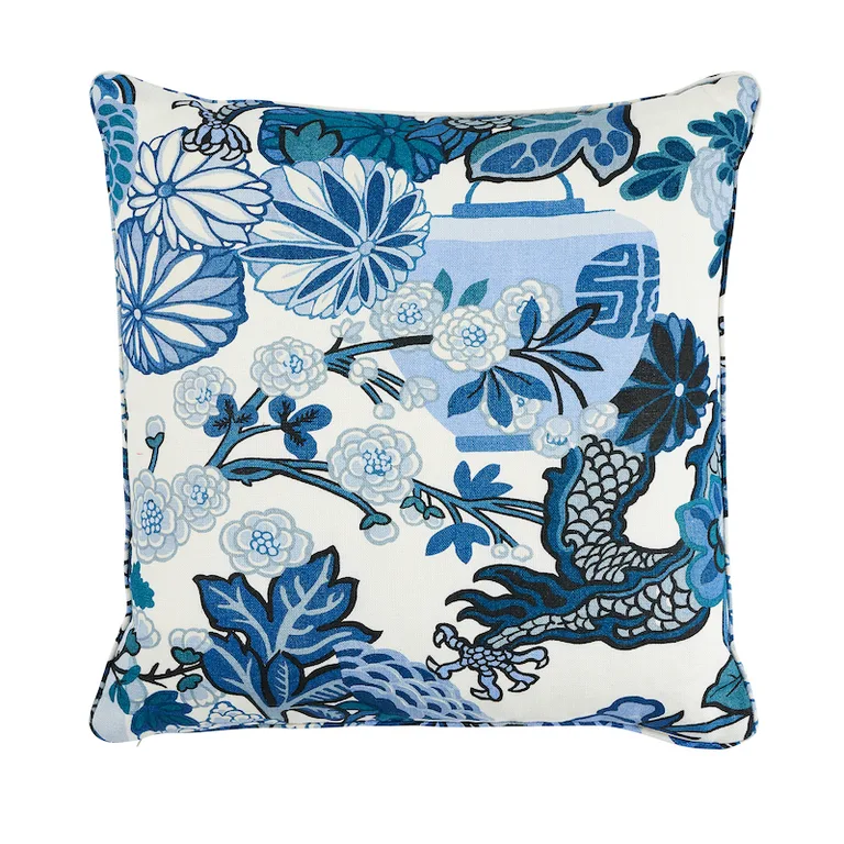 Schumacher Chiang Mai Dragon Pillow in China Blue (SO17327206)