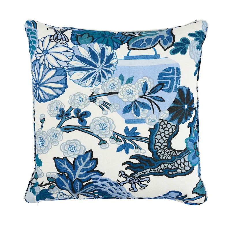 Schumacher Chiang Mai Dragon Pillow in China Blue (SO17327206)