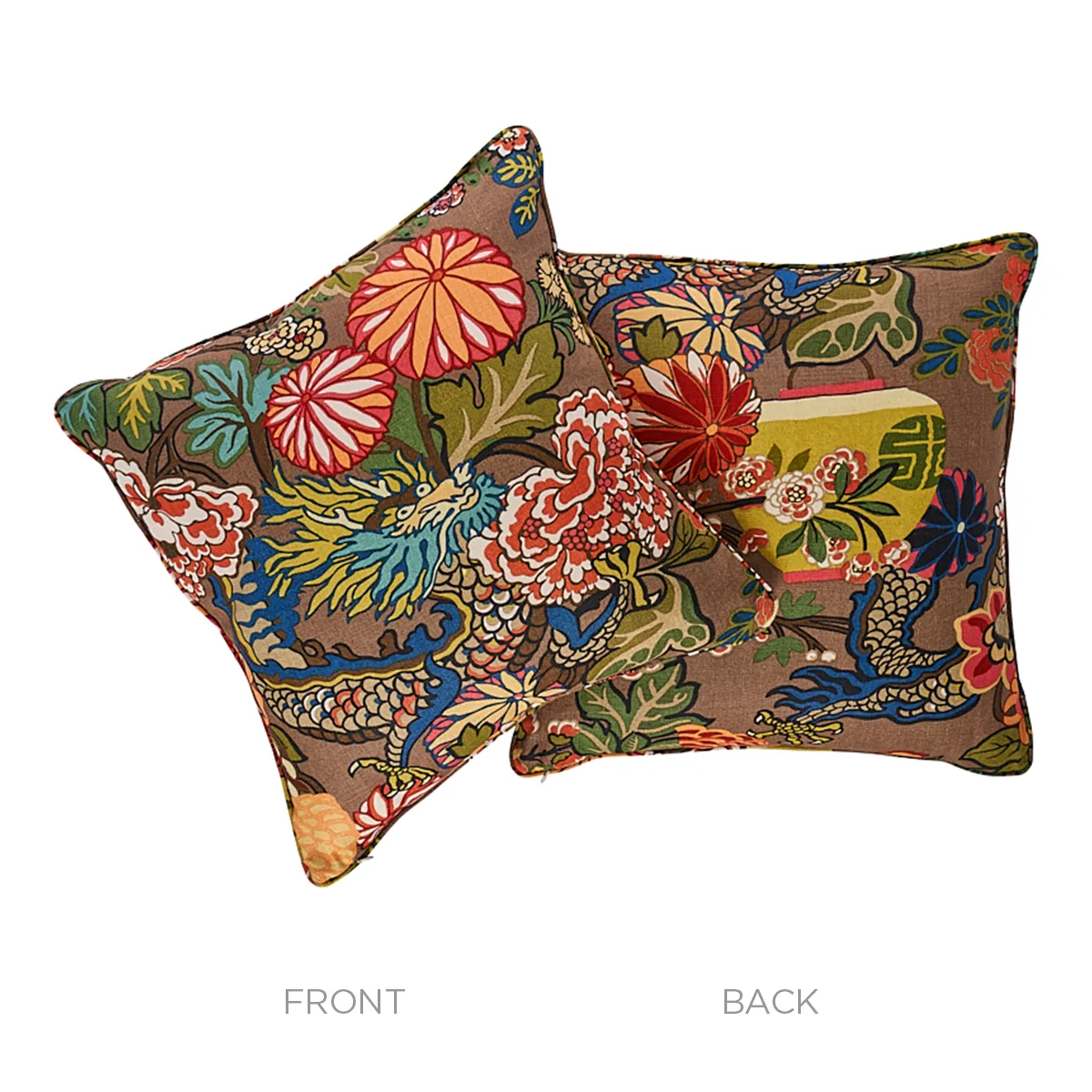 SO17327406 | Chiang Mai Dragon Pillow - Mocha Schumacher Chiang Mai Dragon Pillow in Mocha (SO17327406)