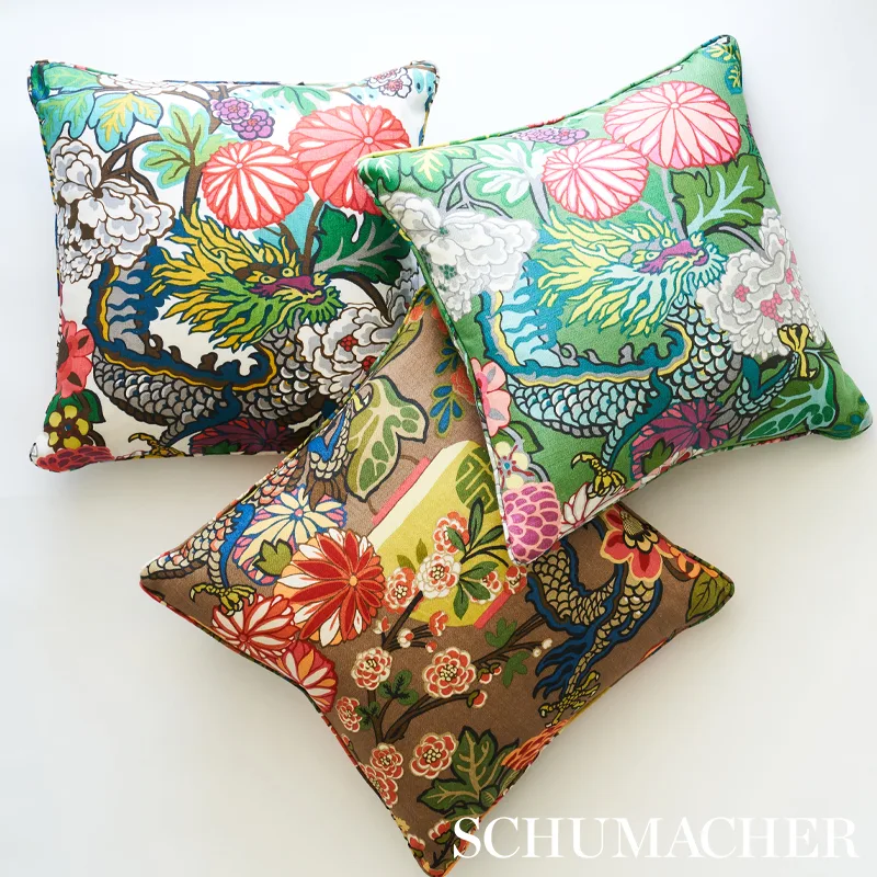 SO17327406 | Chiang Mai Dragon Pillow - Mocha Schumacher Chiang Mai Dragon Pillow in Mocha (SO17327406)