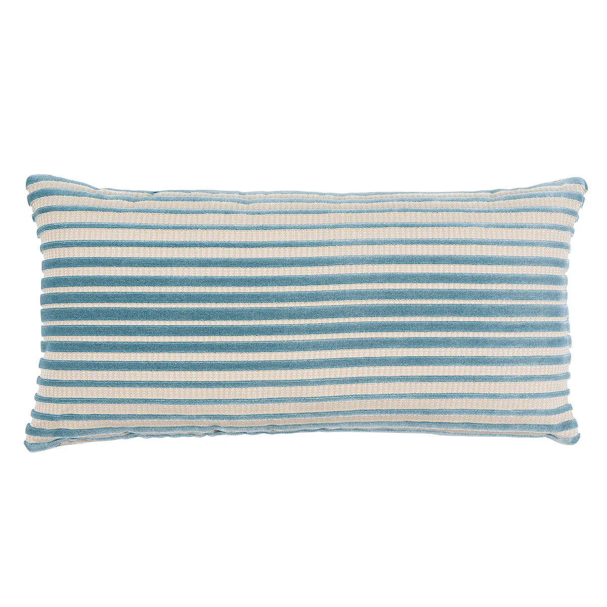 Schumacher Chimay Stripe Velvet pillow in Ciel (SO8215018)