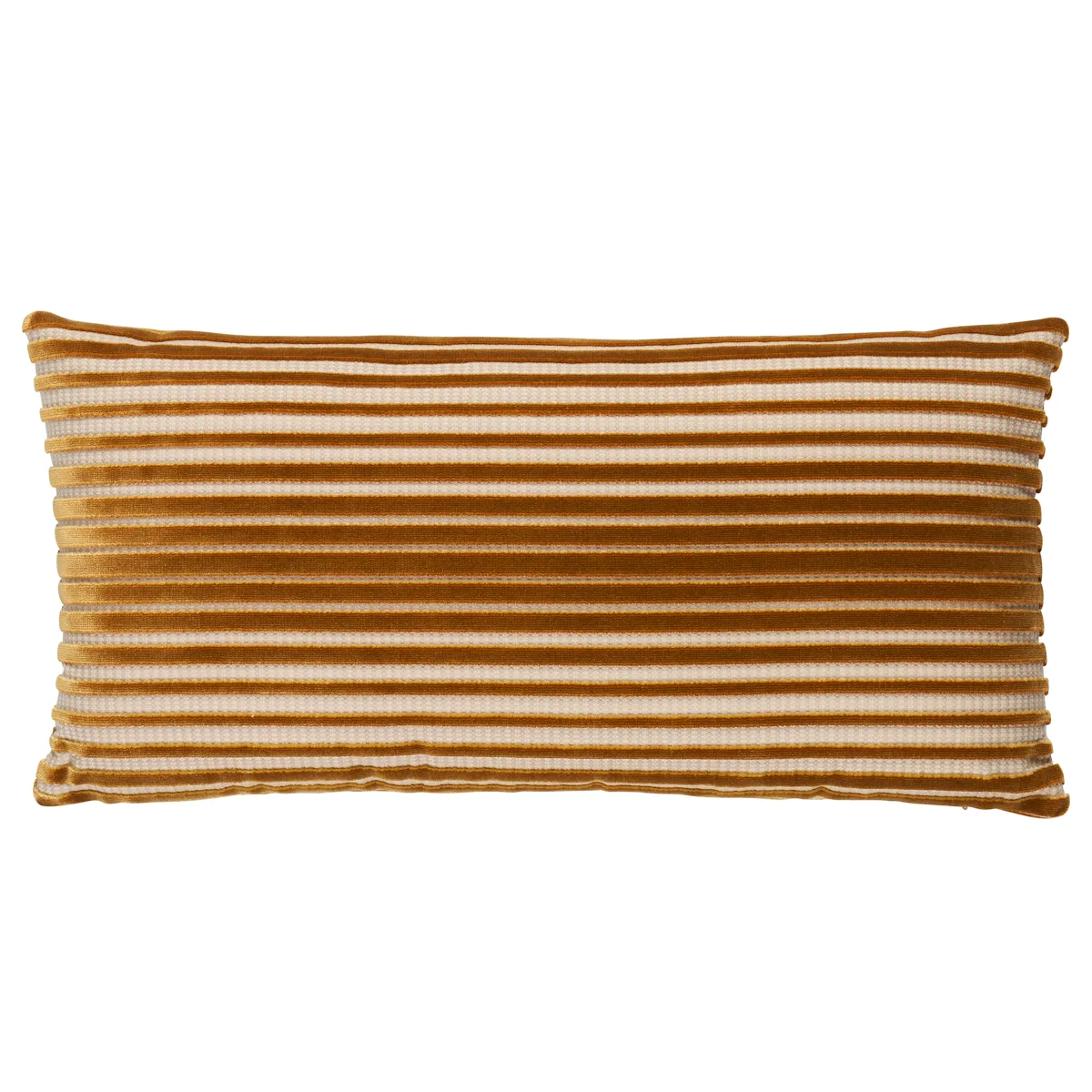 Schumacher Chimay Stripe Velvet Pillow in Bronze (SO8215118)