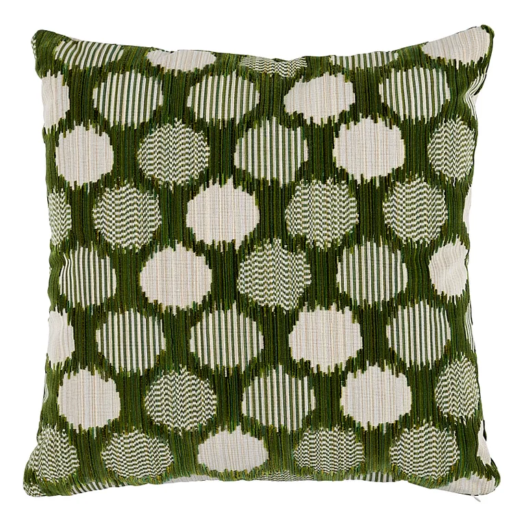 Schumacher Cirque Velvet Pillow in Green