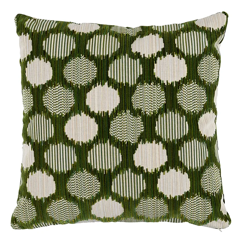 Schumacher Cirque Velvet Pillow in Green