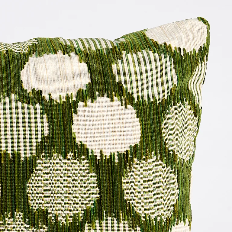 Schumacher Cirque Velvet Pillow in Green