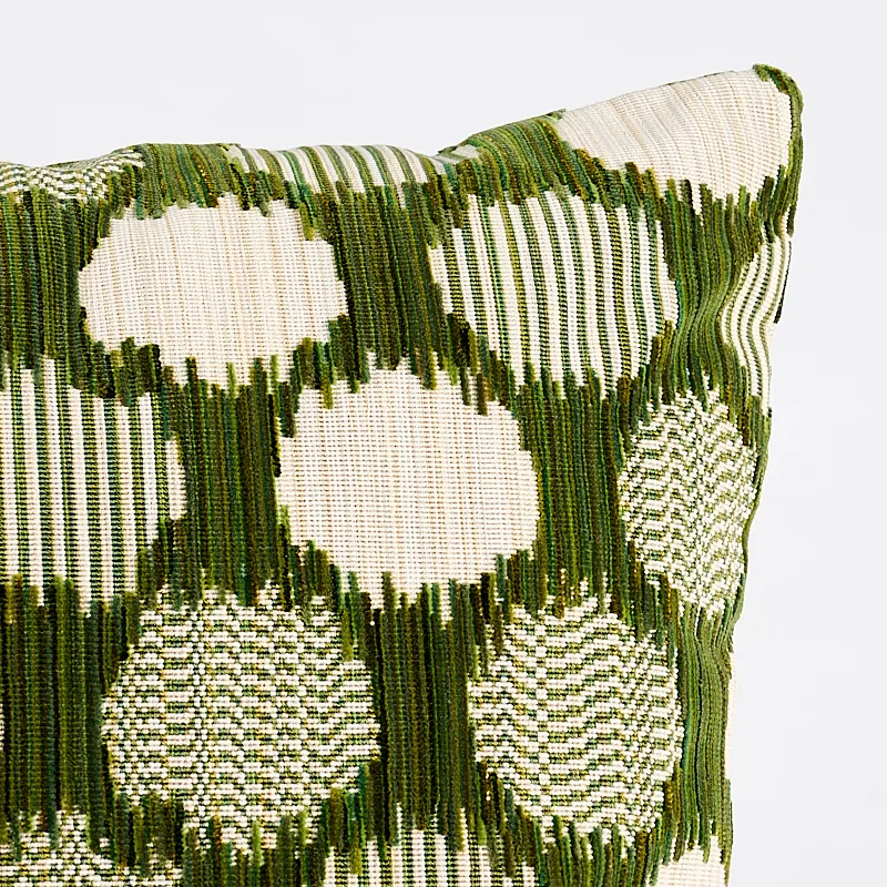 Schumacher Cirque Velvet Pillow in Green