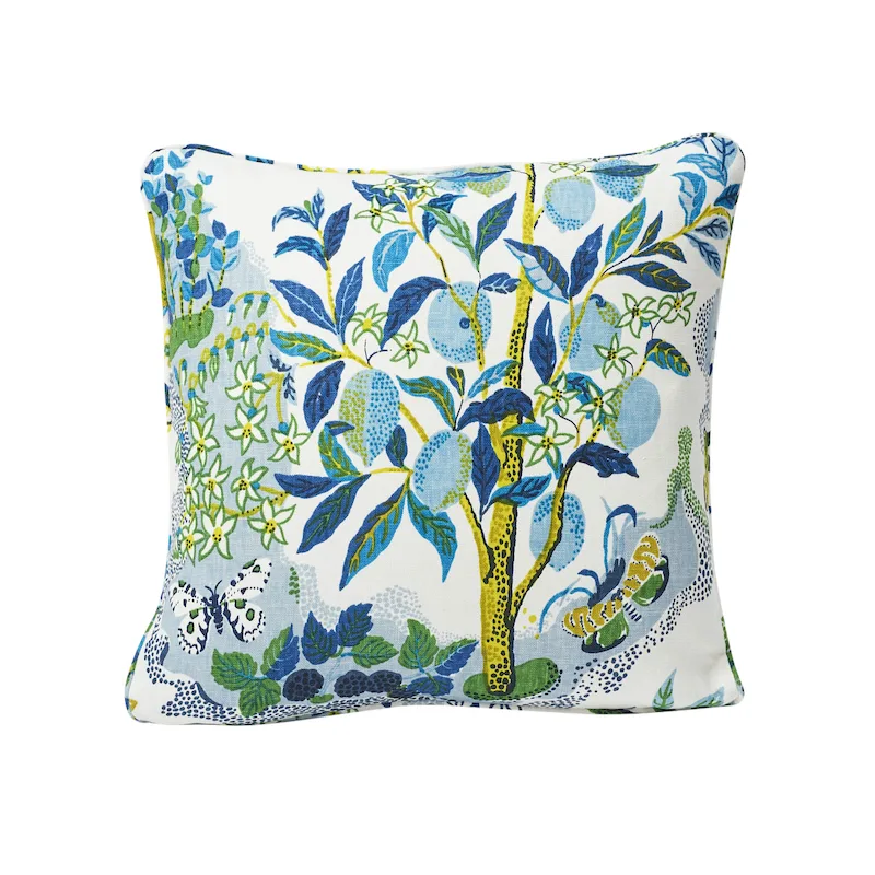 Schumacher Citrus Garden Pillow in Pool