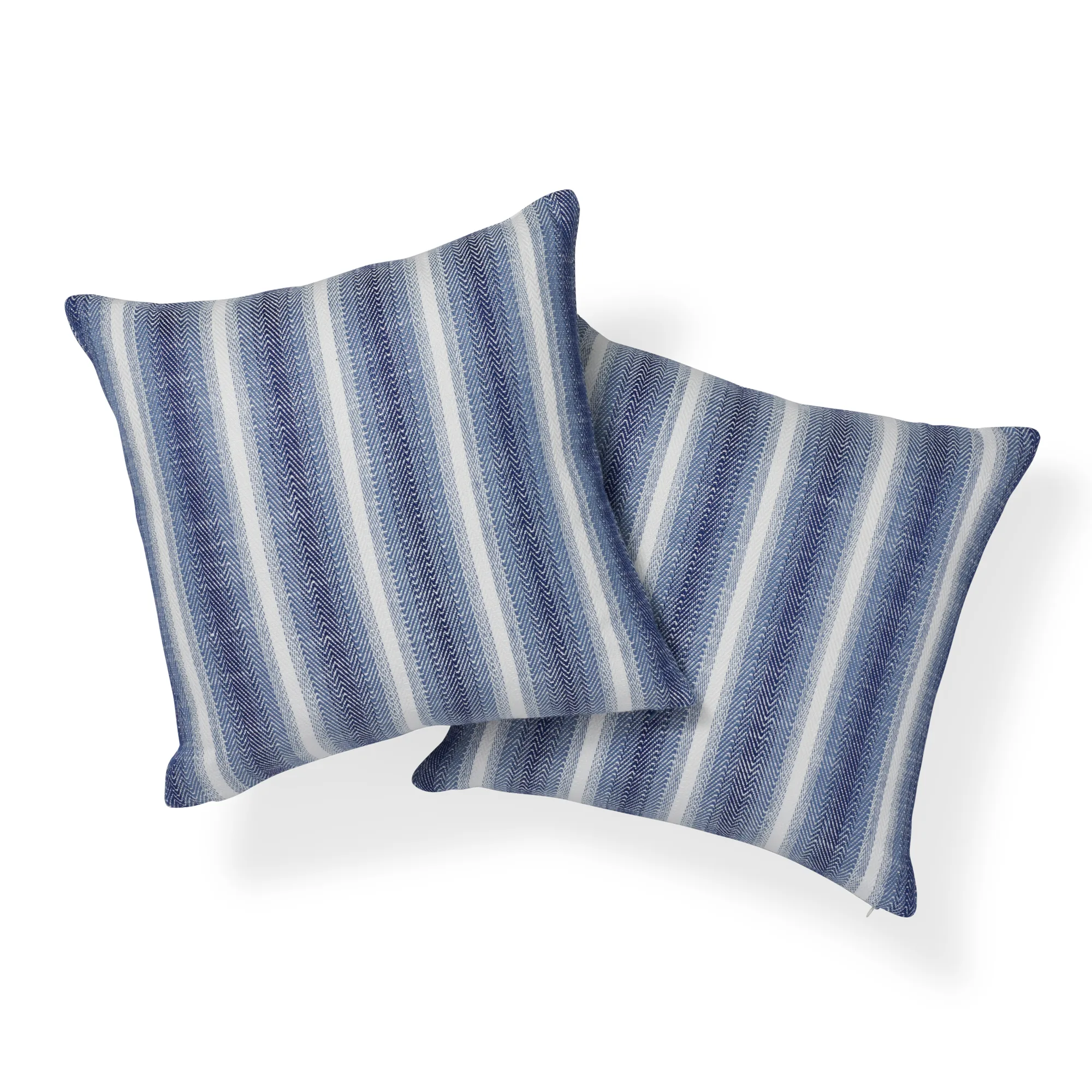 Schumacher Colada Stripe Pillow in Blue & White (SO7666005)