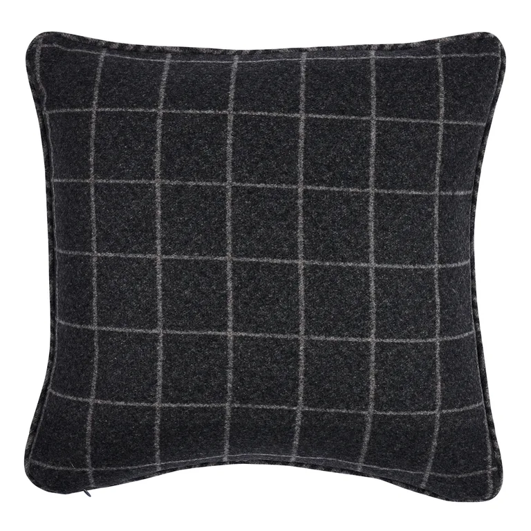 Schumacher Colorado Pillow in Charcoal/Nickel