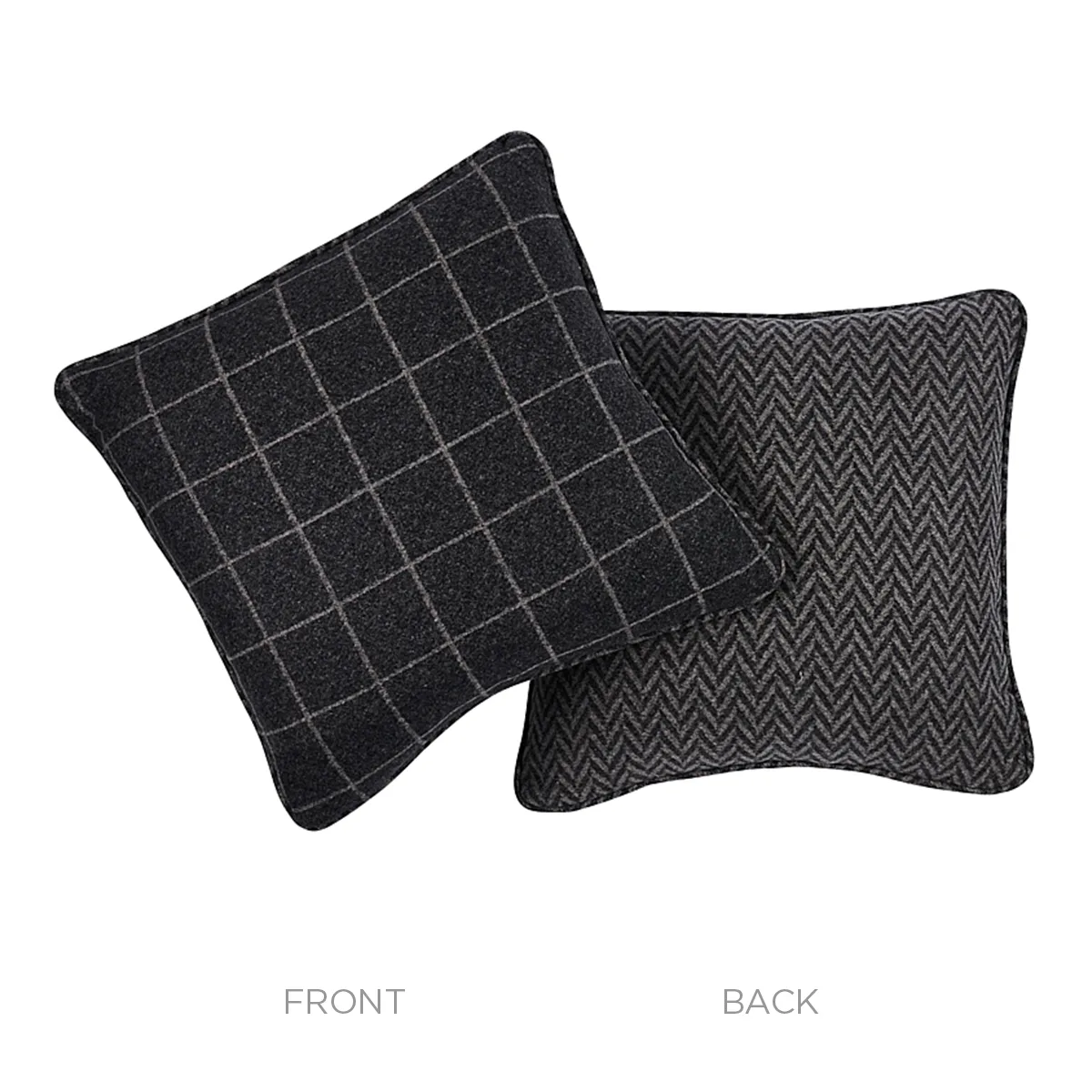 Colorado Pillow - Charcoal/Nickel Schumacher Colorado Pillow in Charcoal/Nickel