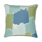 SO17847005 | Colorblock Ikat Pillow - Aqua Schumacher Colorblock Ikat Pillow in Aqua (SO17847005)