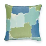 SO17847005 | Colorblock Ikat Pillow - Aqua Schumacher Colorblock Ikat Pillow in Aqua (SO17847005)