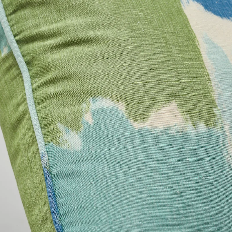 SO17847005 | Colorblock Ikat Pillow - Aqua Schumacher Colorblock Ikat Pillow in Aqua (SO17847005)