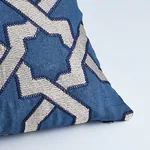 SO6757006 | Cordoba Embroidery Pillow - Indigo Schumacher Cordoba Embroidery Pillow in Indigo (SO6757006)