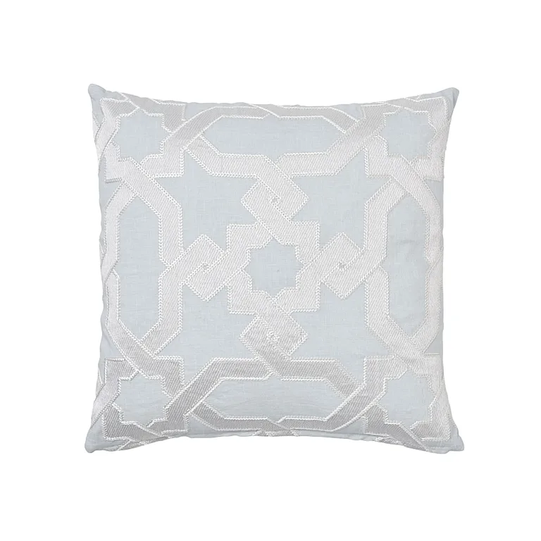 Schumacher Cordoba Embroidery Pillow in Mist (SO6757304)