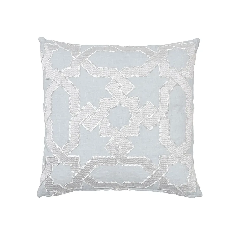 Schumacher Cordoba Embroidery Pillow in Mist (SO6757304)