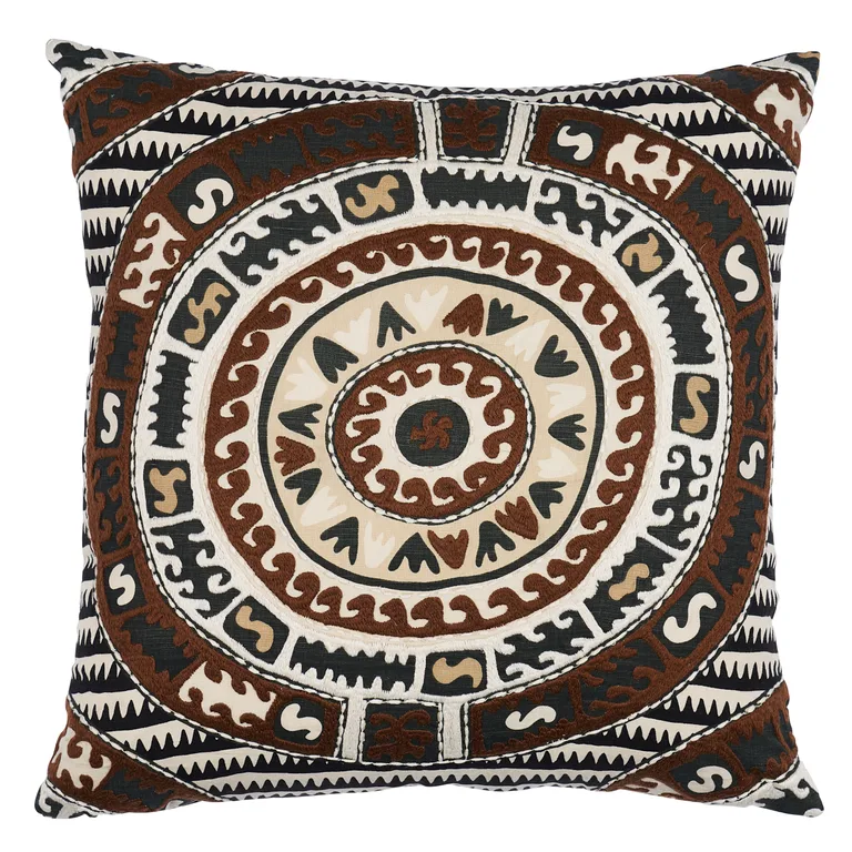 Schumacher Corfu Pillow in Black Neutral (SO7447105)