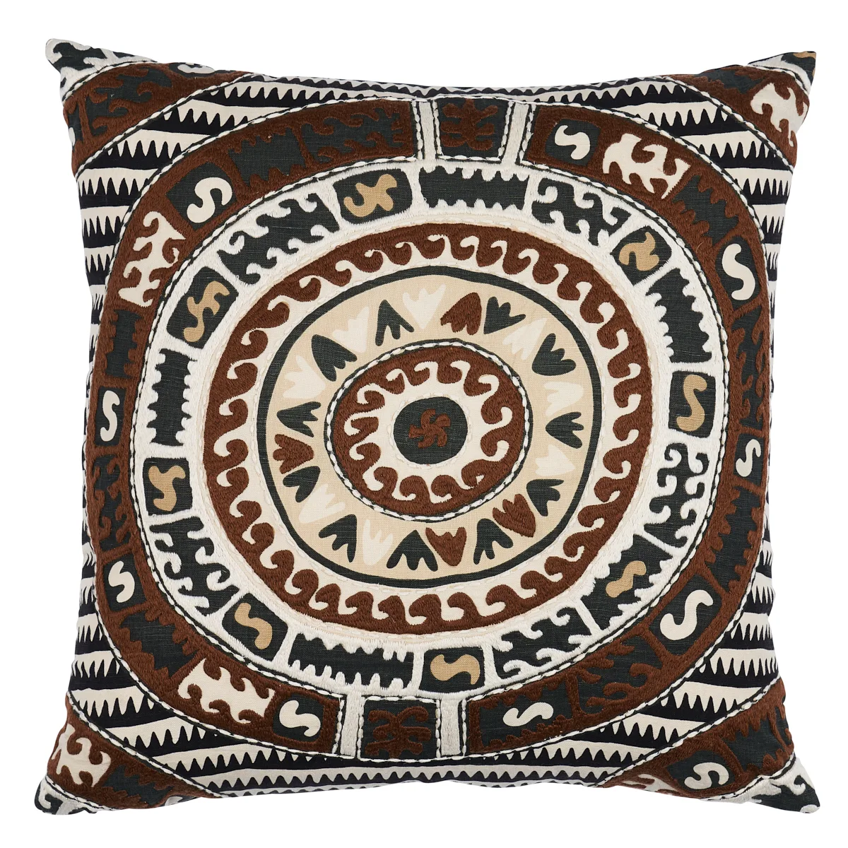 Schumacher Corfu Pillow in Black Neutral (SO7447105)